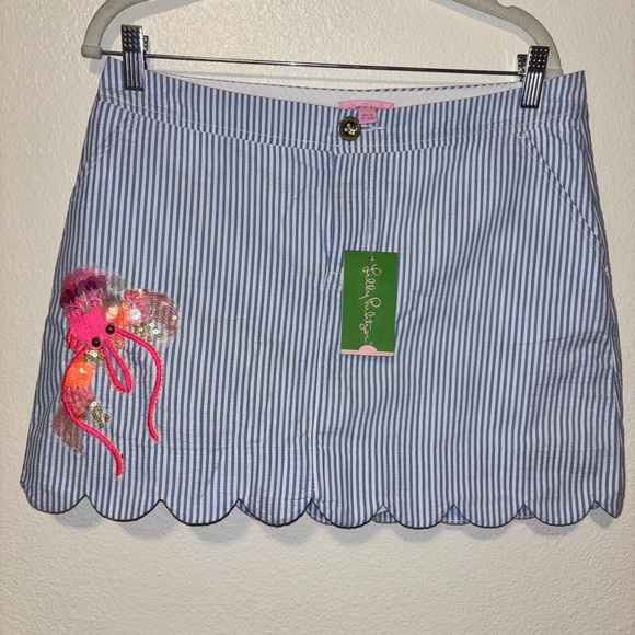 Lilly Pulitzer Dresses & Skirts - Lilly Pulitzer NWT Colette Skort Bennet Blue Yarn Dyed Seersucker size 6